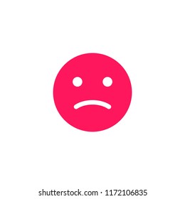 Angry emotion anthropomorphic face. Red smile isolated on a white background