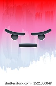 Angry Emotion Face on paint background vector illustration