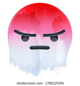 Angry Emotion Face on paint background vector illustration