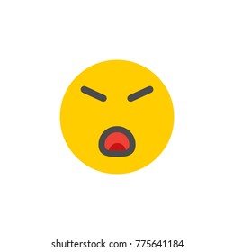 angry emotion flat style design