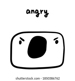 Angry emotion hand drawn vector illustration in cartoon doodle style man expressive lettering comic icon