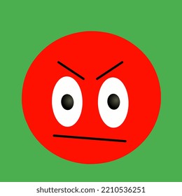 angry emotion illustration on green background