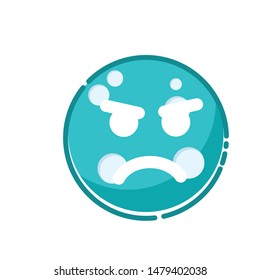 Angry emotion moon design vector
