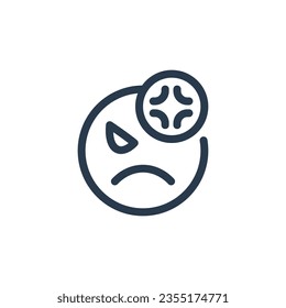 Ilustración de icono del vector de emoción enojada