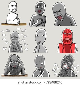 Angry emotional character vector