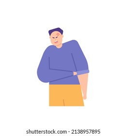 angry, emotional, furious, annoyed, irritated. a man who is irritated and wants to throw a tantrum. facial expressions and body gestures. flat cartoon illustration. concept design. signs and symbols