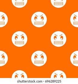 Angry emotpattern repeat seamless in orange color for any design. Vector geometric illustration