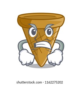 Angry empty wafer cone for ice cream character