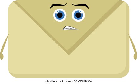 Angry envelope, illustration, vector on white background.