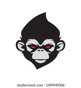 angry evil monkey chimp chimpanzee vector face