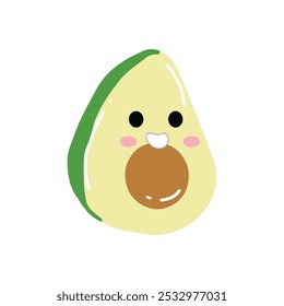 angry expression avocado cartoon design