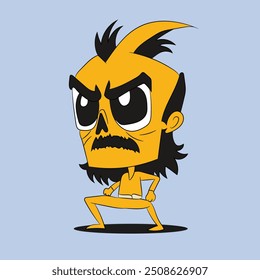 Angry Expression Cartoon Character Vector Illustration 