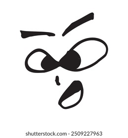 Angry Expression Cartoon Hand Drawing