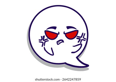 Angry expression Emoji Bubble Chat Mascot Characters