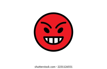 angry expression emoji  vector yellow head simple modern design eps 8