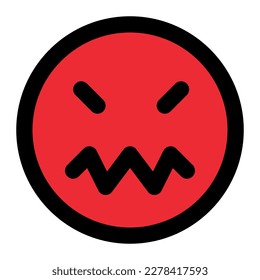 angry expression emoticon fill icon