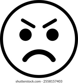 angry expression emoticon vector. symbol, illustration, sign.