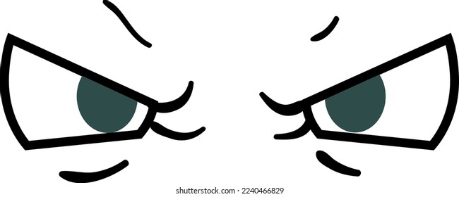 Angry expression eyes in comic style. Facial emotion
