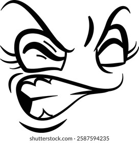 Angry Expression Face Icon Cartoon Funny Vector Graphic anger, angry, art, beauty, caricature, cartoon, character, collection, color, comic, confused, cool, cry, cute, design, doodle, draw, drawing 