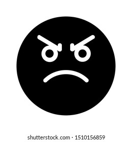 angry expression icon with glyph style and 64 px base. Suitable for website design, logo, app and ui.