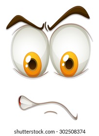Angry expression on a face illustration