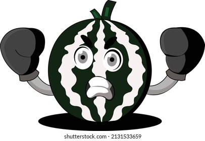 Angry expression of a tough boxer