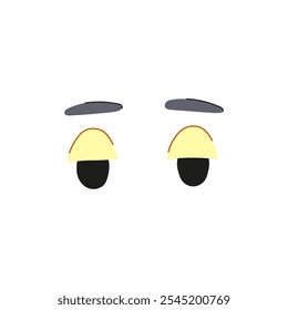 Caricatura de emociones de ojos enojados. signo de emociones de ojos enojados sorprendidos, confundidos, emocionados, cansados, aburridos y enojados. símbolo aislado Ilustración vectorial