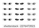 Angry eye lines icon set. Open eyes set. different flat designing.