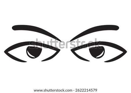 Angry Eye, Simple Vector Illustration