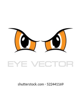 Angry eye vector illustration.