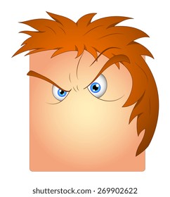 Angry Eyes Face Vector Smiley