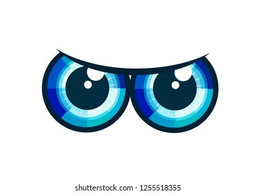 angry eyes icon or symbol. Flat style