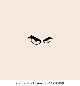 Angry eyes, Stern looking eyes, icon flat vector design.