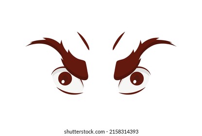 Angry eyes, Stern looking eyes, vector illustration