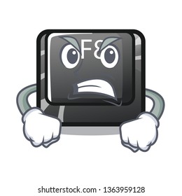 Angry f8 button installed on computer mascot