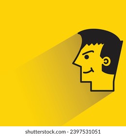 angry face avatar with shadow on yellow background