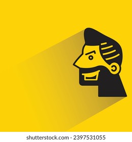 angry face avatar with shadow on yellow background