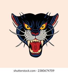 Angry Face Black Panther Art Illustration