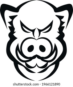 The angry face of the boar logo logo is suitable for a t-shirt