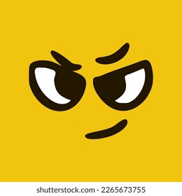 Angry face. Cartoon face expressions. Doodle characters mouth and eyes illustration.