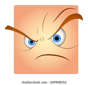 Angry Face Cartoon Smiley