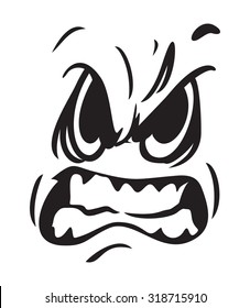 Angry face cartoon vector icon