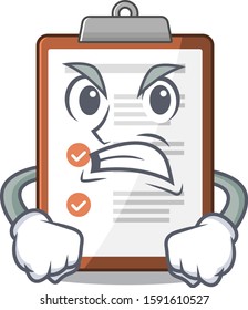 angry face clipboard Scroll cartoon character design
