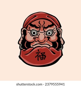 Angry Face Daruma Tattoo Old School