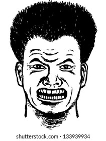Angry Face Drawing illustration