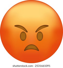 Angry face. Emoji. Cute emoticon isolated