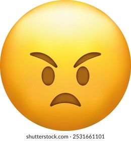 Angry face. Emoji. Cute emoticon isolated