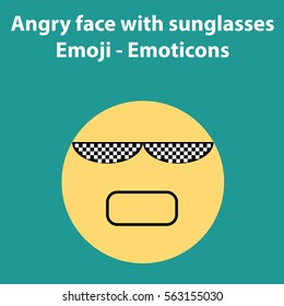 Angry face emoji - emoticon vector illustration - web or app use