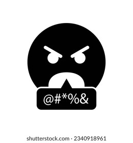 Angry Face Emoji icon design. Swearing Emoticon icon. isolated on white background. vector illustration
