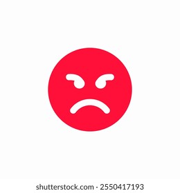 angry face emoji icon sign vector